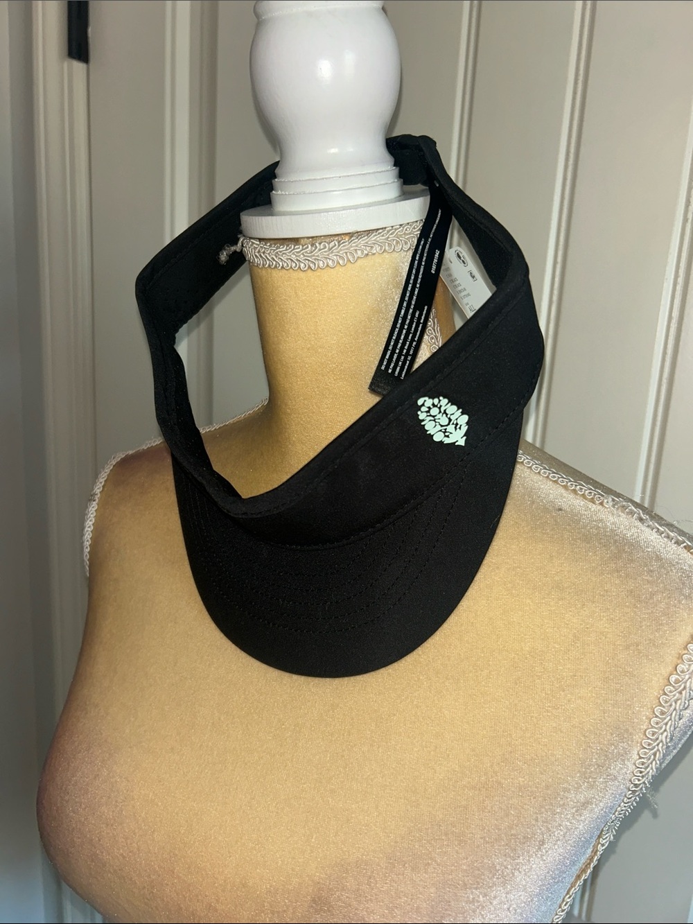 NWT FP Movement by Free People Black Visor with Mint Logo Adjustable OS